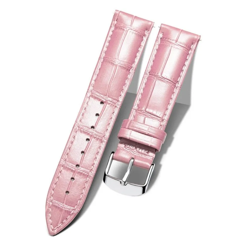 Garmin Venu / Vivoactive 3 / 3 Music crocodile texture leather watch strap - Pink