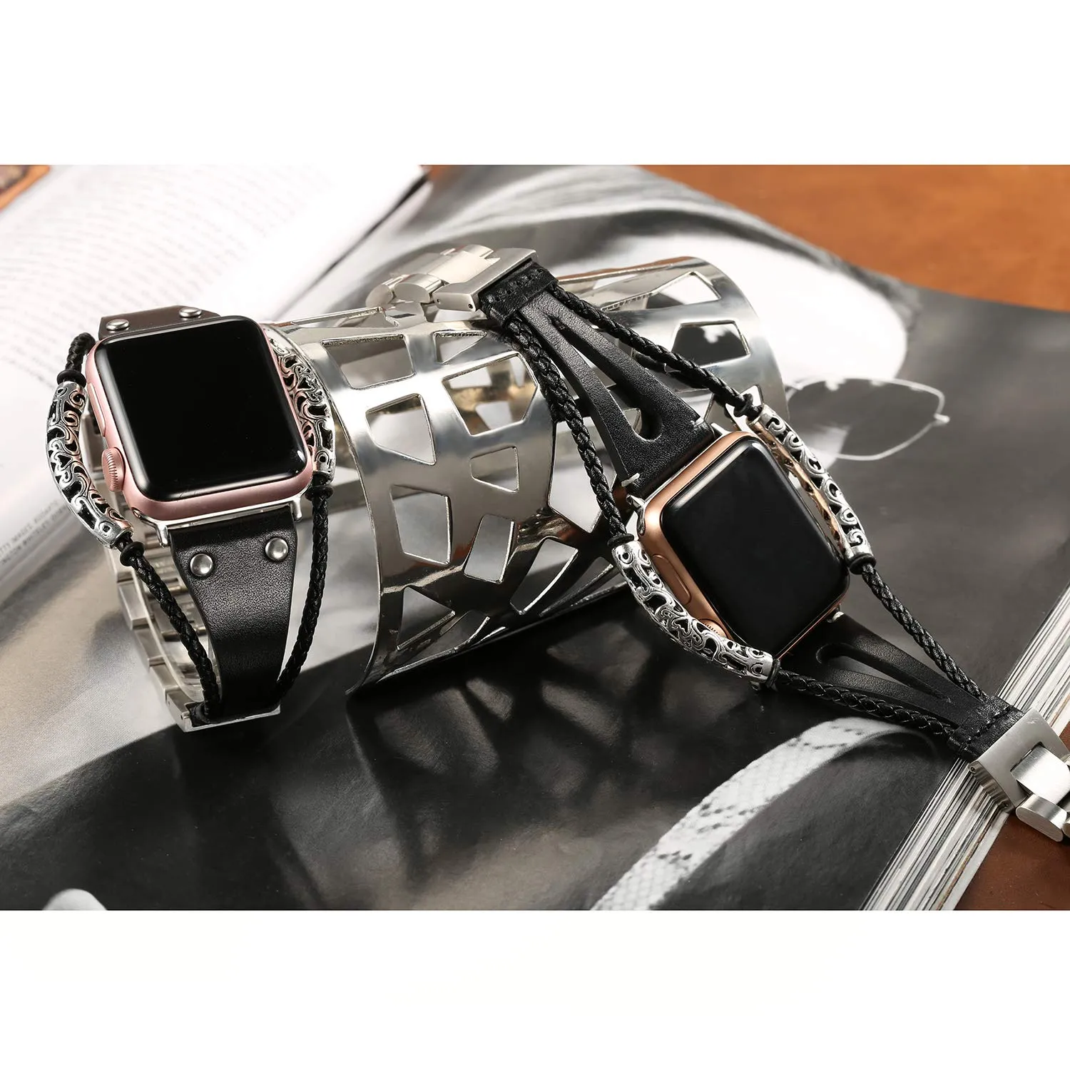 Gothic Victorian Style Apple Watch Leather Bands