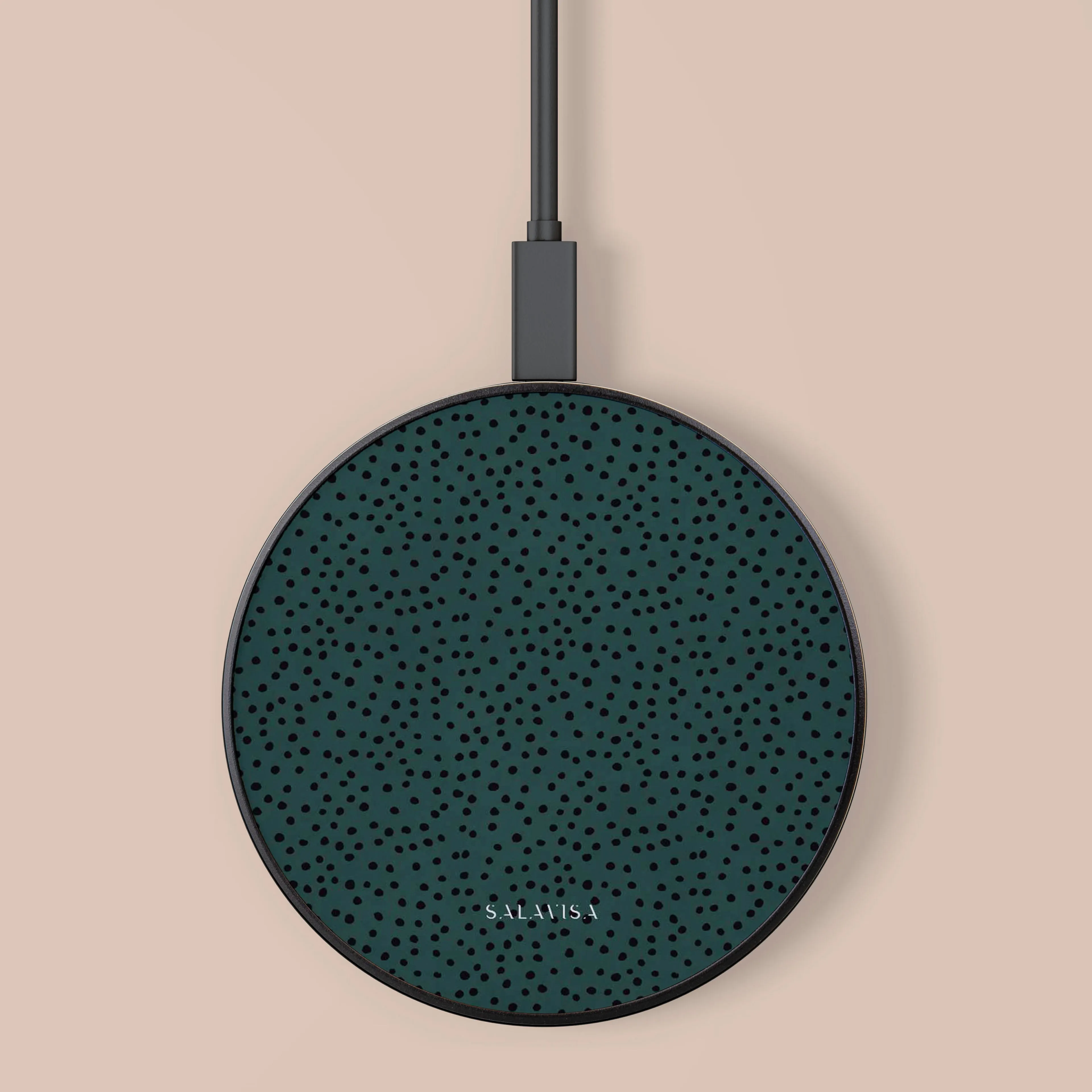 Green Polka Dots Wireless Charger