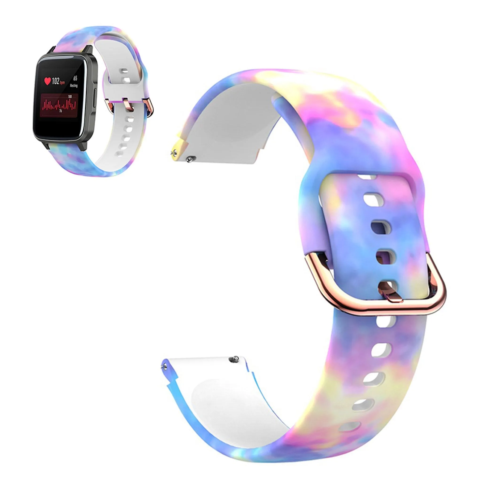 Haylou SmartWatch LS01 unique pattern silicone watch strap - Candy Color