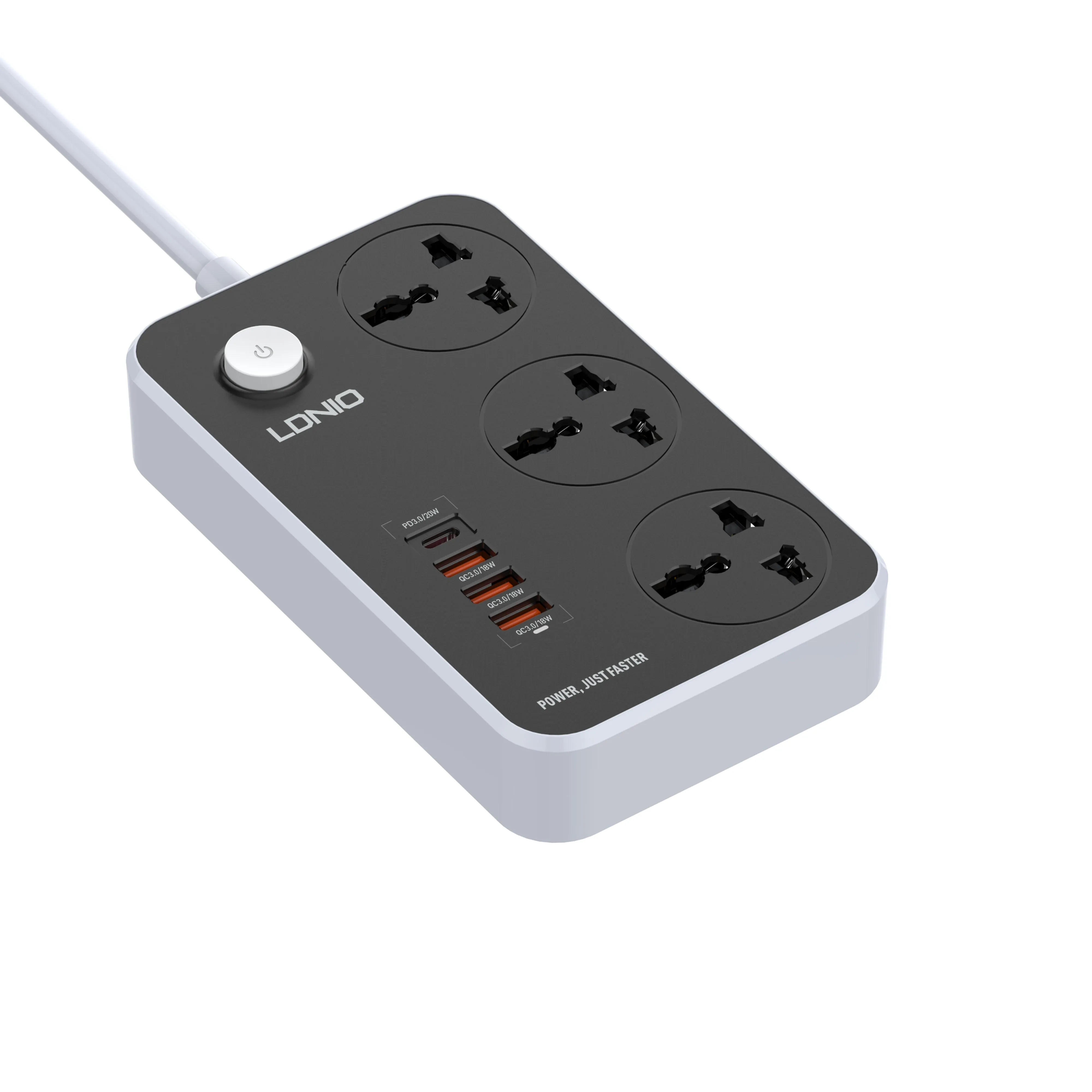 LDNIO Super Fast Charging Power Strip With 3 USB Ports and Type-C Port