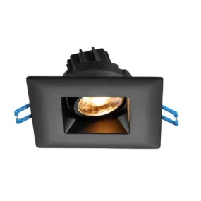 Lotus LED Lights LSG3-5CCT-BK 3 Inch Square Regressed Gimbal LED Downlight - 7.5 Watt - 5CCT  - 620 Lumen - 38 Degree Beam Spread - Black Trim - Type IC Air-Tight Wet ES CRI 90 