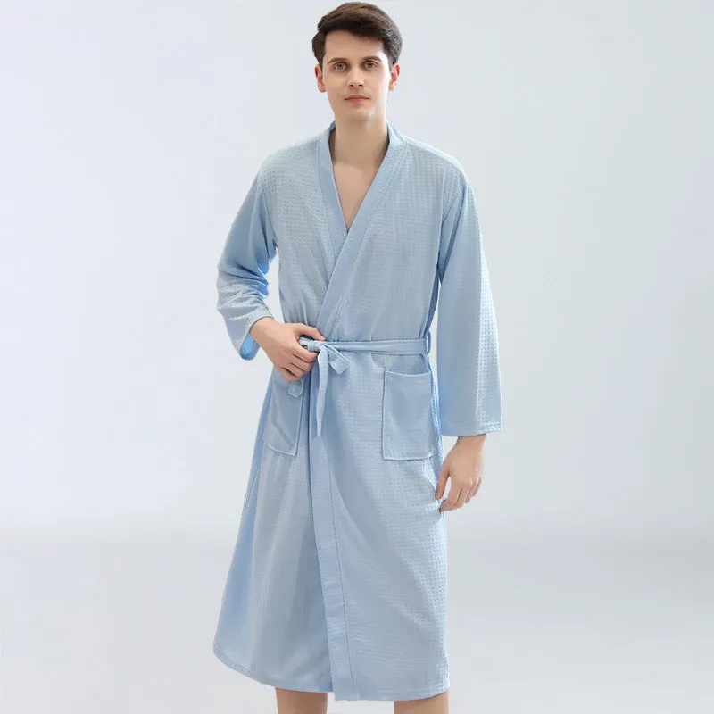 Men Women Plus Size Lounge Waffle Bathrobe Sleepwear