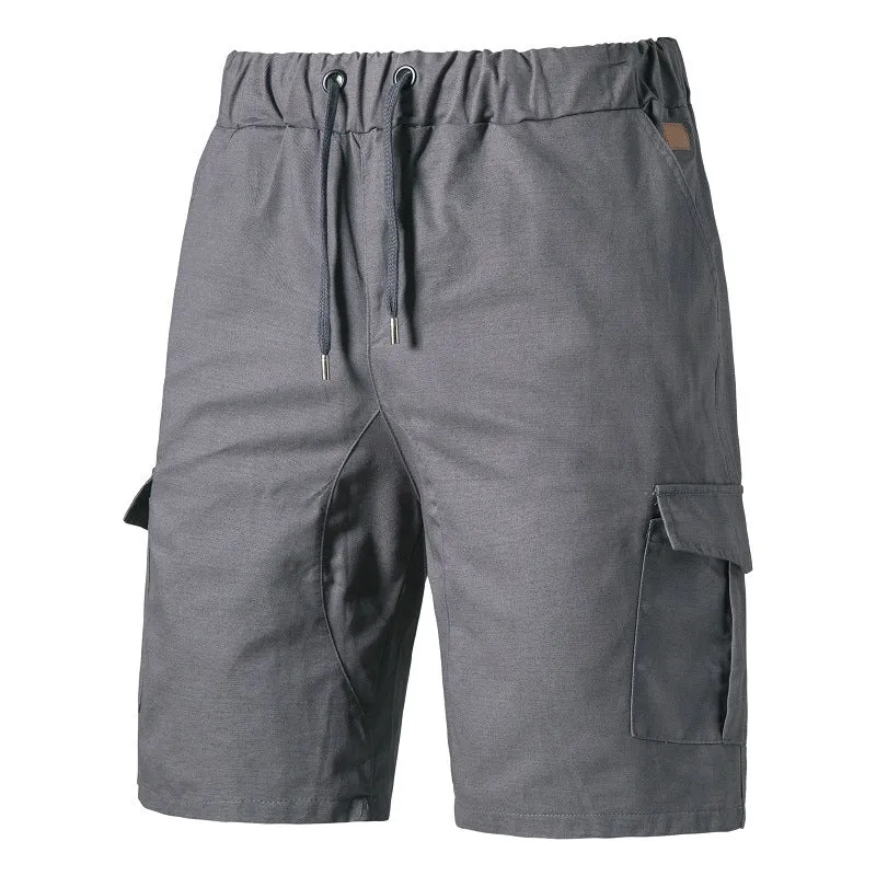 Mens Cotton Summer Lace Up Elasticated Shorts with Pockets