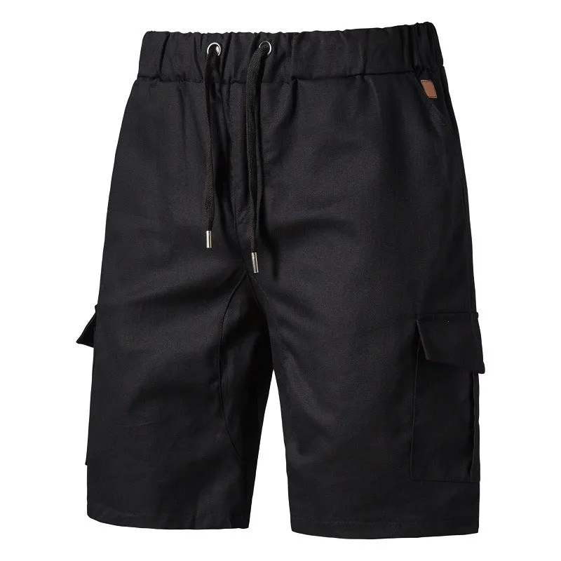 Mens Cotton Summer Lace Up Elasticated Shorts with Pockets