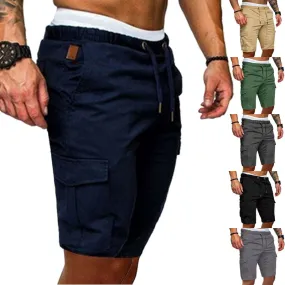 Mens Cotton Summer Lace Up Elasticated Shorts with Pockets