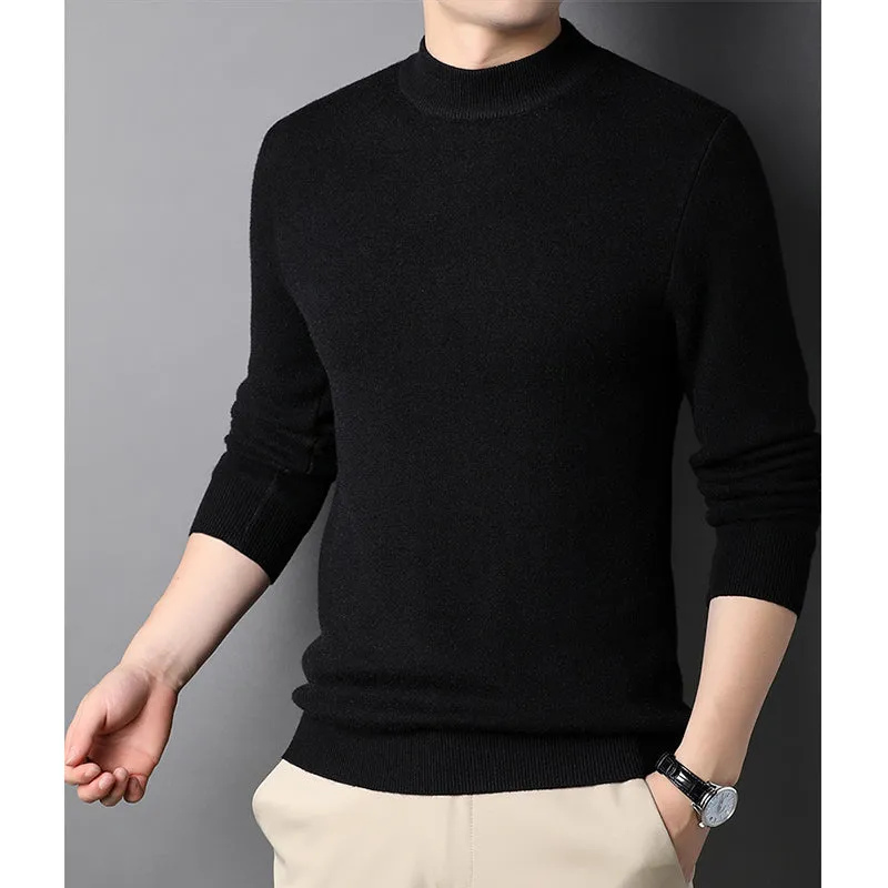 Men's Thick Round Neck Warm Sweater for Autumn Winter