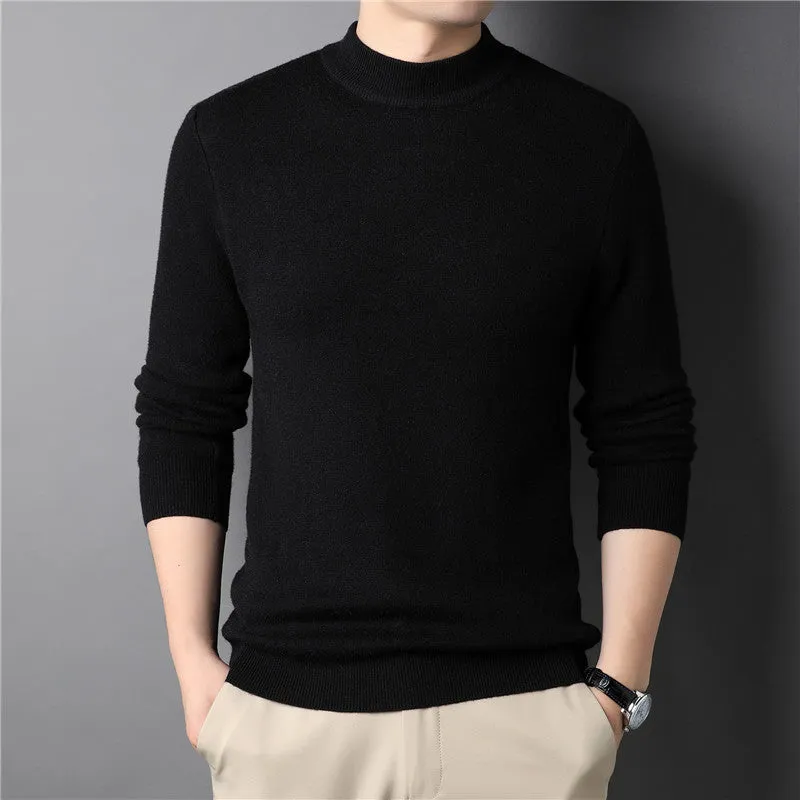 Men's Thick Round Neck Warm Sweater for Autumn Winter