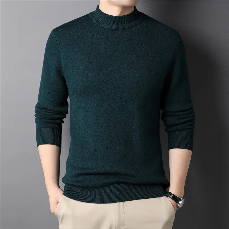 Men's Thick Round Neck Warm Sweater for Autumn Winter