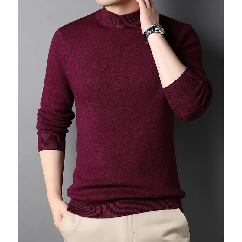 Men's Thick Round Neck Warm Sweater for Autumn Winter