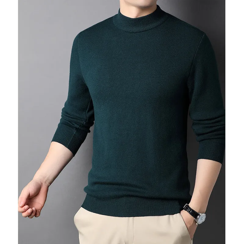 Men's Thick Round Neck Warm Sweater for Autumn Winter