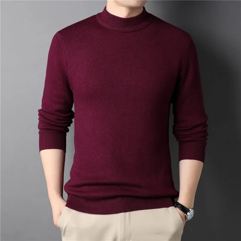 Men's Thick Round Neck Warm Sweater for Autumn Winter