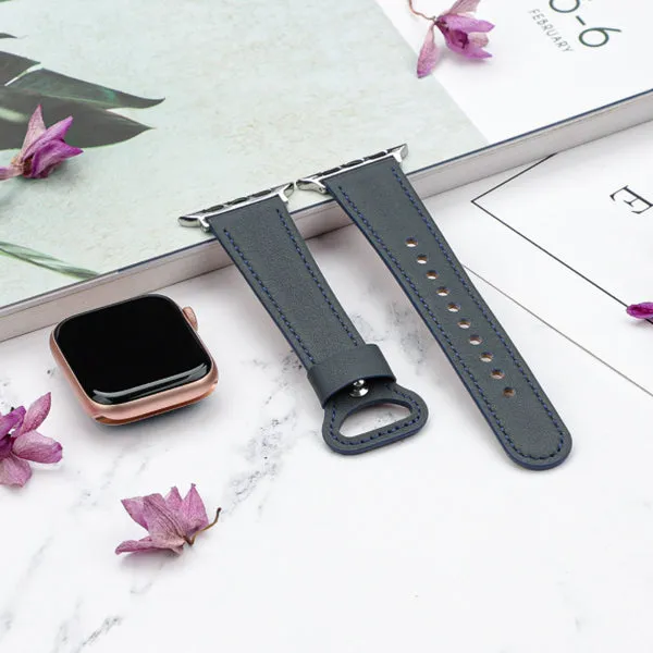 Midnight Blue Genuine Leather Apple Watch Band 午夜藍真皮Apple 錶帶 (KCWATCH1144)