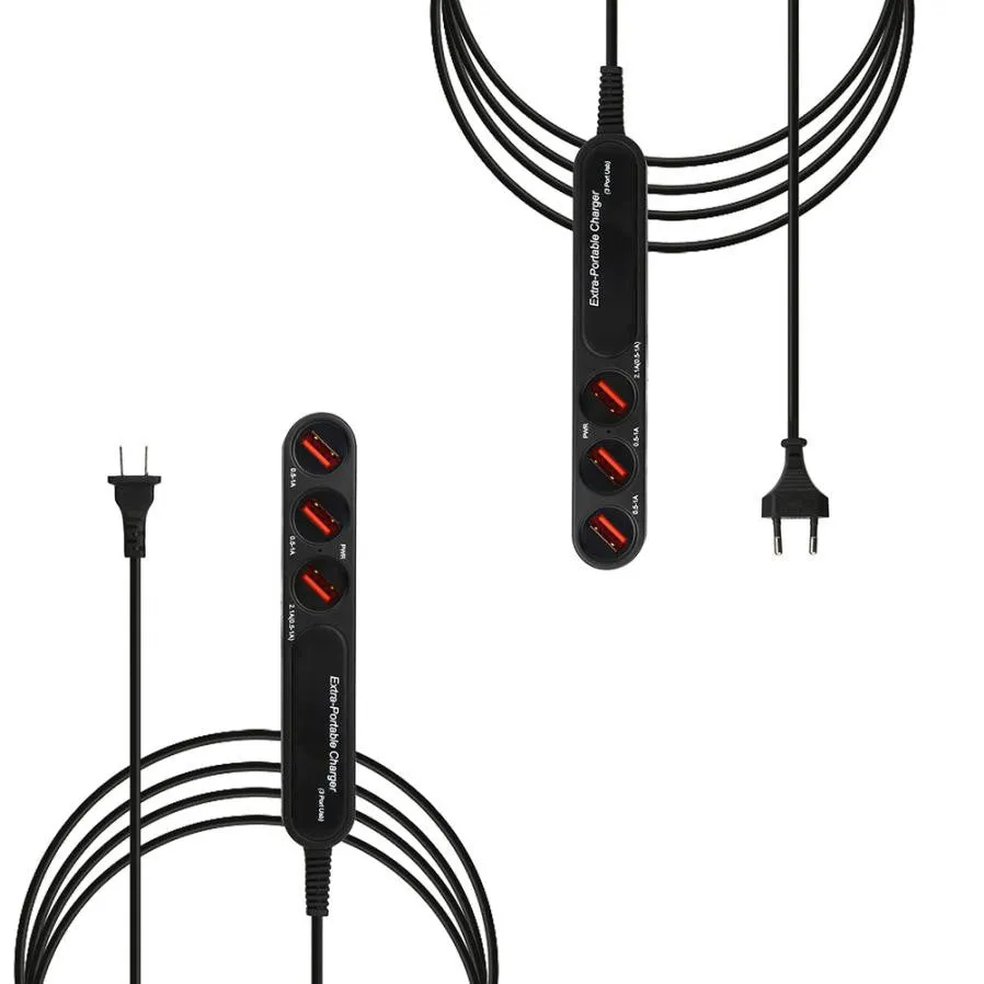 Multi-use 3-USB Output Ports Travel Wall Hub Power