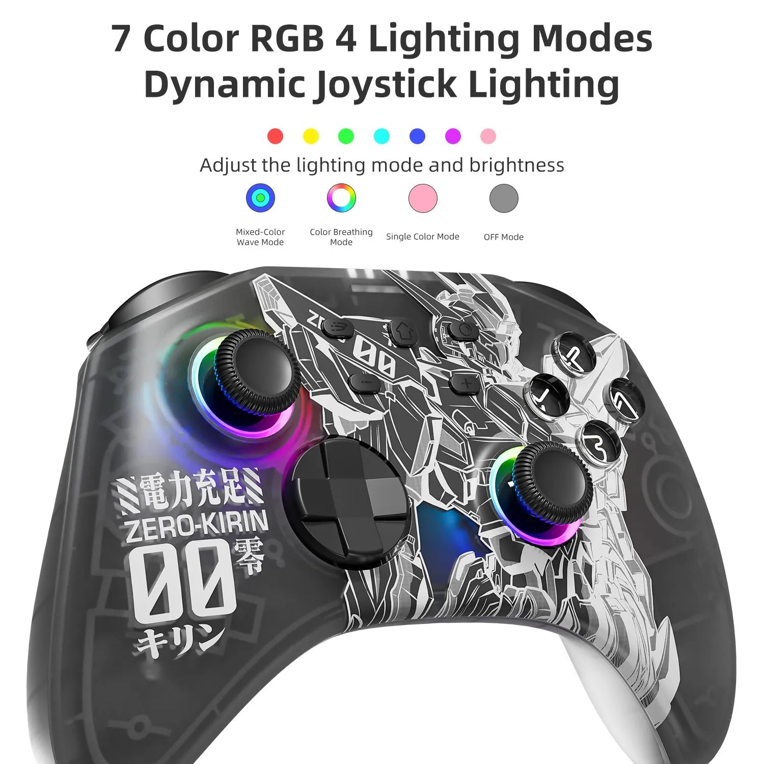 Mytrix Zero-Kirin Wireless Pro RGB Controller with Programmable Back Buttons and Turbo, for Nintendo Switch, PC, Android & iOS