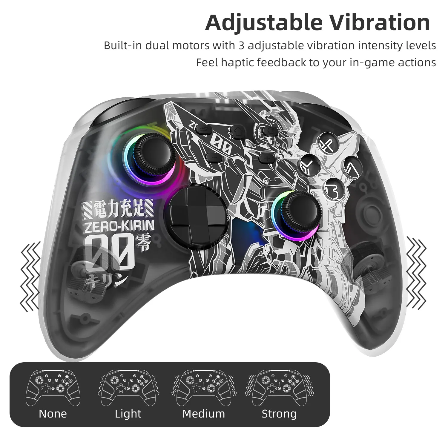 Mytrix Zero-Kirin Wireless Pro RGB Controller with Programmable Back Buttons and Turbo, for Nintendo Switch, PC, Android & iOS