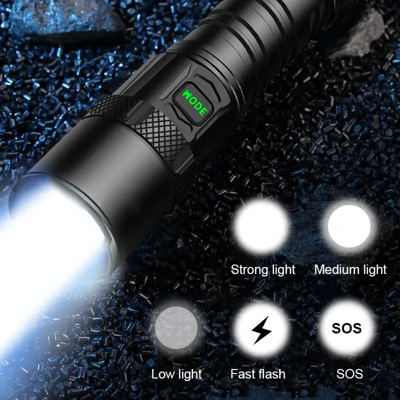 New XHP199 Powerful LED Flashlight XHP160 XHP90 Rechargeable Torch Light High Power Flashlight 26650 USB Waterproof Camping Lamp