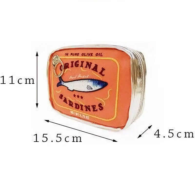 Novelty Retro Canned Sardines Style Portable Cosmetic Bag