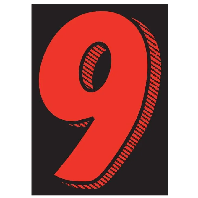 Number Window Stickers - Red & Black Car Dealer Number Stickers - Durable, Weatherproof Vinyl with Easy On/Off Adhesive - Back Slit for Seamless Installation - 7-1/2"