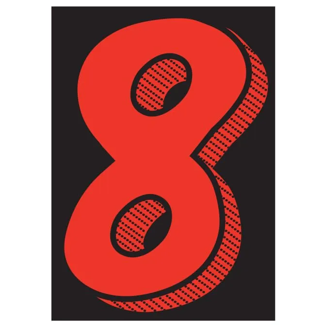 Number Window Stickers - Red & Black Car Dealer Number Stickers - Durable, Weatherproof Vinyl with Easy On/Off Adhesive - Back Slit for Seamless Installation - 7-1/2"