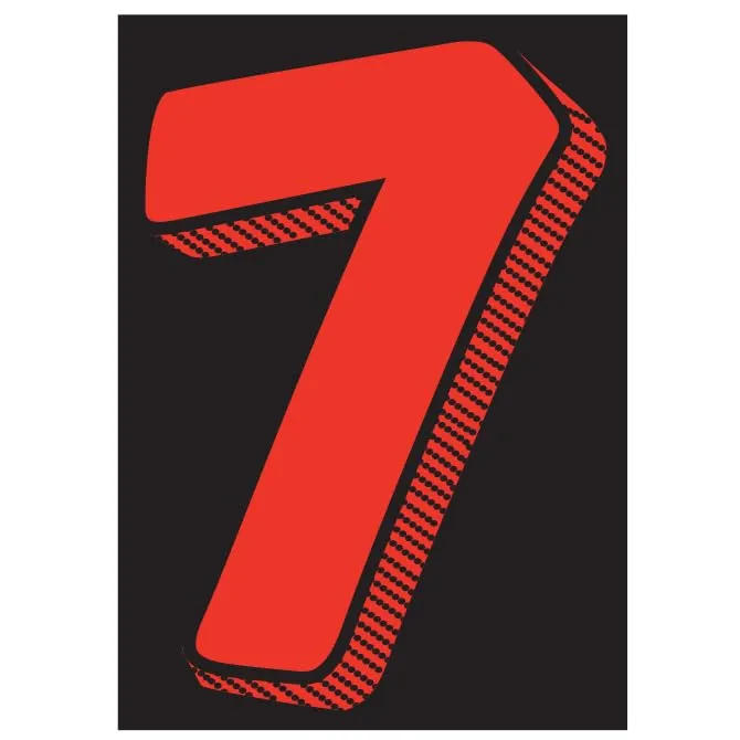 Number Window Stickers - Red & Black Car Dealer Number Stickers - Durable, Weatherproof Vinyl with Easy On/Off Adhesive - Back Slit for Seamless Installation - 7-1/2"