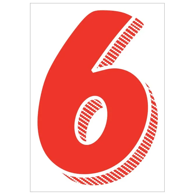 Number Window Stickers - Red & White Car Dealer Number Stickers - Durable, Weatherproof Vinyl with Easy On/Off Adhesive - Back Slit for Seamless Installation - 7-1/2"