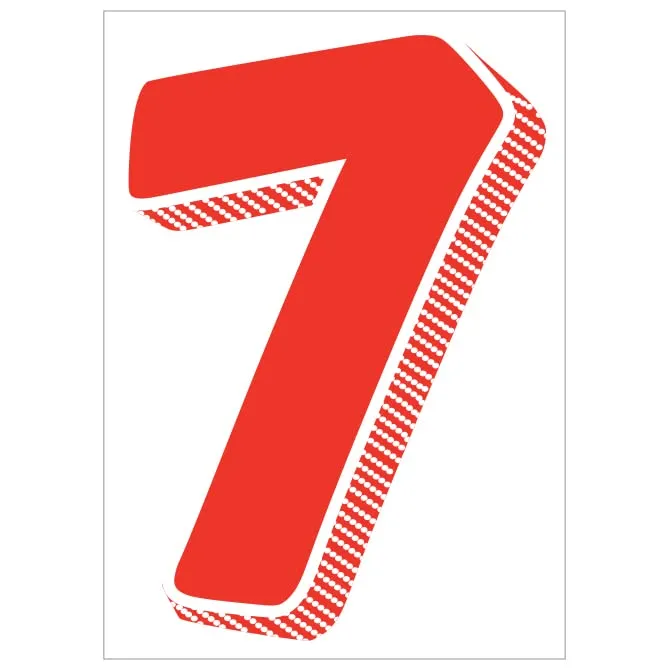 Number Window Stickers - Red & White Car Dealer Number Stickers - Durable, Weatherproof Vinyl with Easy On/Off Adhesive - Back Slit for Seamless Installation - 7-1/2"