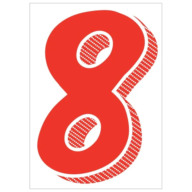 Number Window Stickers - Red & White Car Dealer Number Stickers - Durable, Weatherproof Vinyl with Easy On/Off Adhesive - Back Slit for Seamless Installation - 7-1/2"