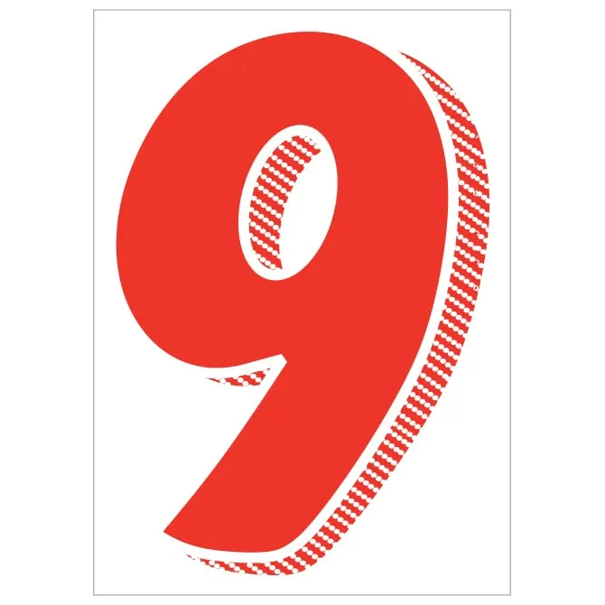 Number Window Stickers - Red & White Car Dealer Number Stickers - Durable, Weatherproof Vinyl with Easy On/Off Adhesive - Back Slit for Seamless Installation - 7-1/2"