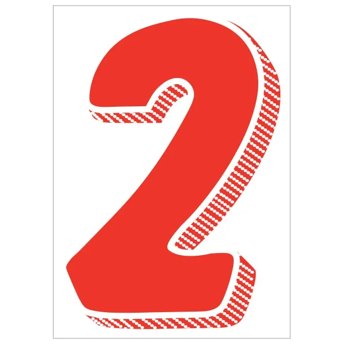 Number Window Stickers - Red & White Car Dealer Number Stickers - Durable, Weatherproof Vinyl with Easy On/Off Adhesive - Back Slit for Seamless Installation - 7-1/2"