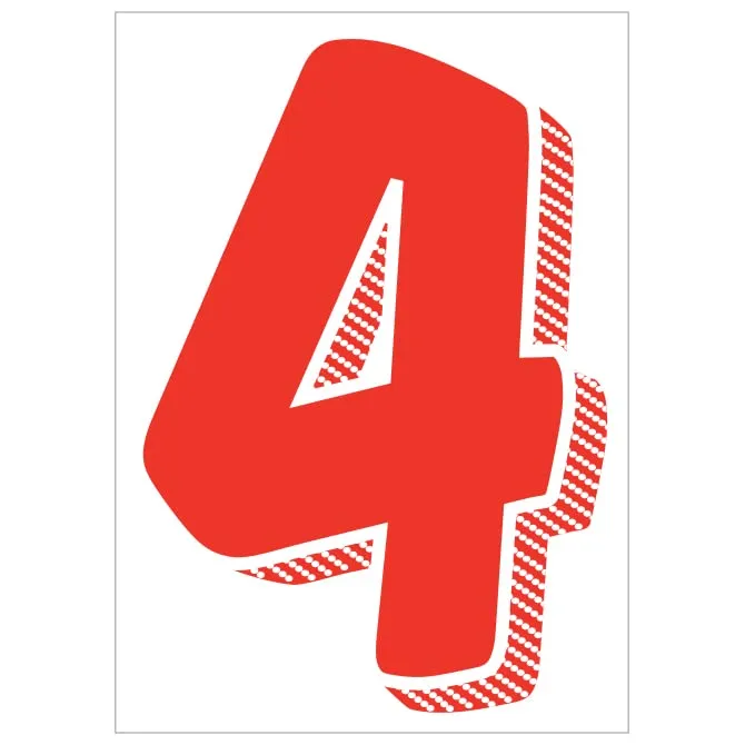 Number Window Stickers - Red & White Car Dealer Number Stickers - Durable, Weatherproof Vinyl with Easy On/Off Adhesive - Back Slit for Seamless Installation - 7-1/2"