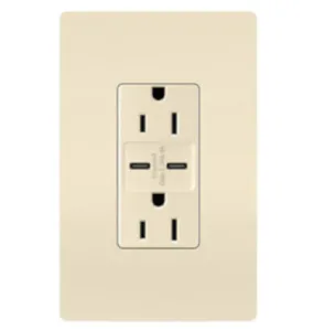 Pass & Seymour R26USBCC6LACCV4 C Type USB Charger Wall Plate, 15 Amps