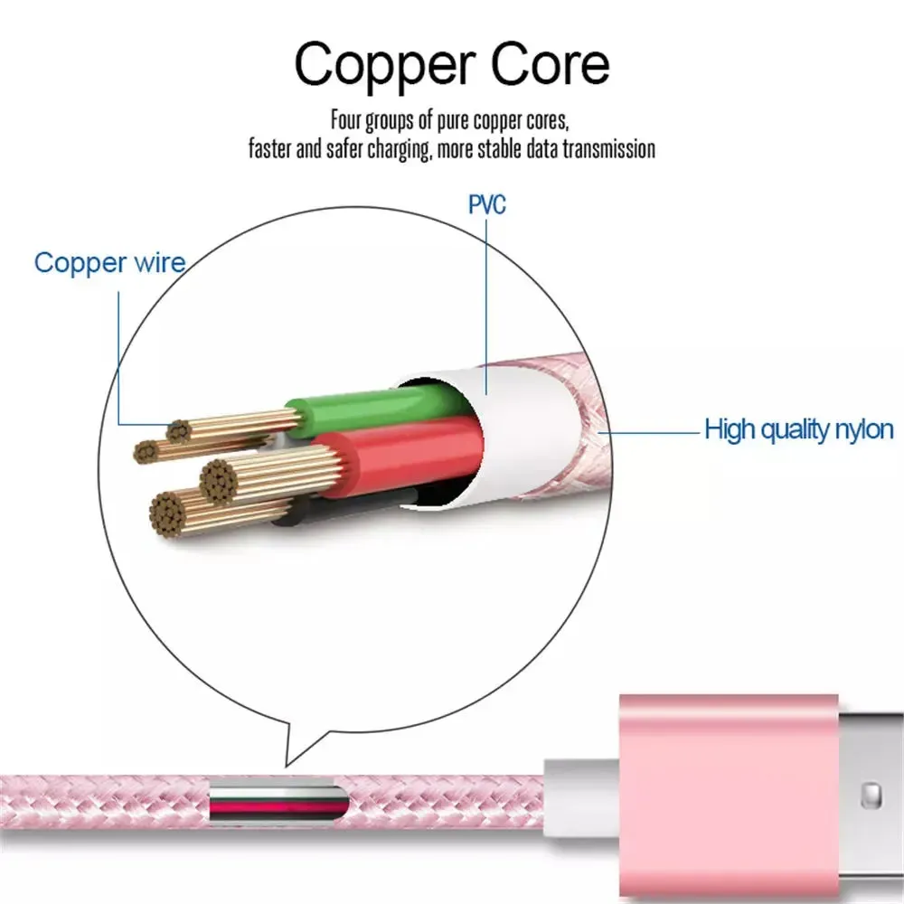 PBG XL 10FT Charger Compatible for Iphone Cable's  Nylon Woven -iPhone Charger Cable