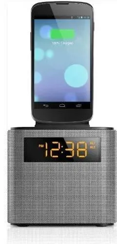 Philips AJT3300/37 Bluetooth Clock Radio with iPhone/Android Speaker Dock, Built-in microphone.