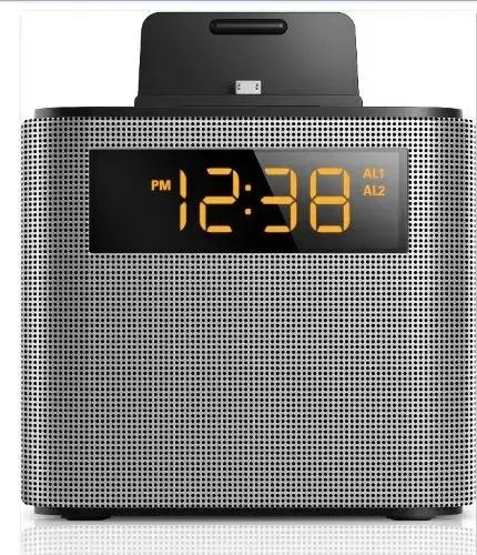 Philips AJT3300/37 Bluetooth Clock Radio with iPhone/Android Speaker Dock, Built-in microphone.