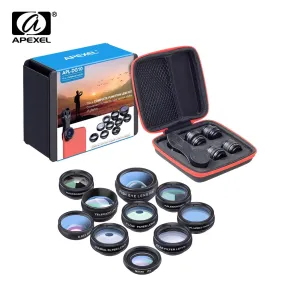 Phone lens kit universal 10 in 1 Fisheye Wide Angle macro Lens