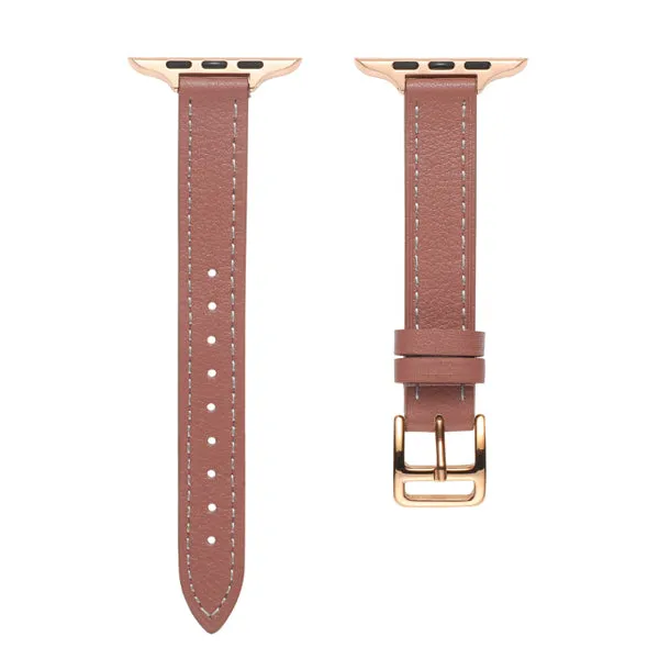 Pink Genuine Leather Apple Watch Band (for small wrist) 粉色真皮Apple (適合小手腕) 錶帶 KCWATCH1222