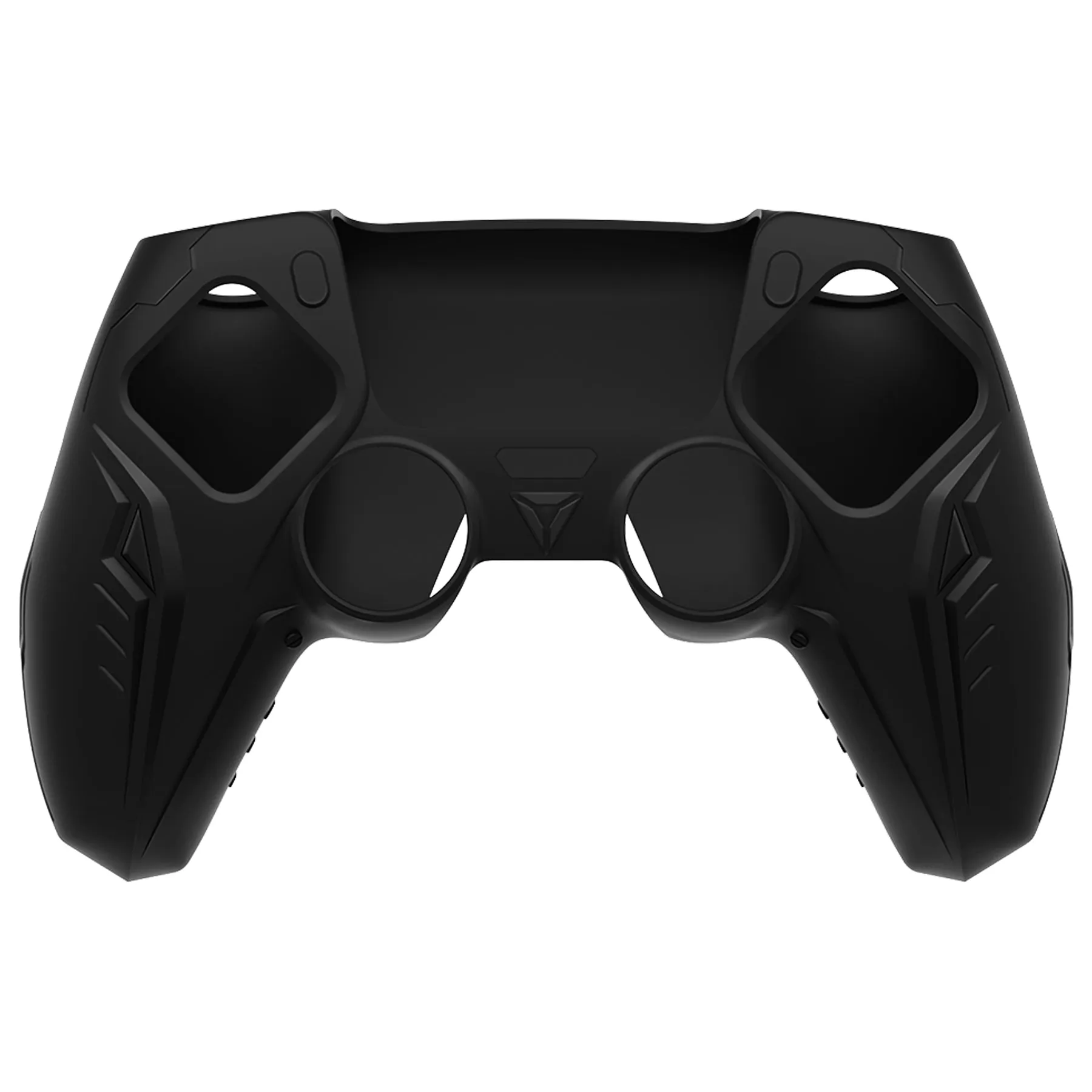 PlayVital 2 Set Futuristic CyberMech Design Silicone Case with Thumb Grips for PS5 Wireless Controller, Compatible with PS5 Official Charging Dock - Black - CHXPFP006