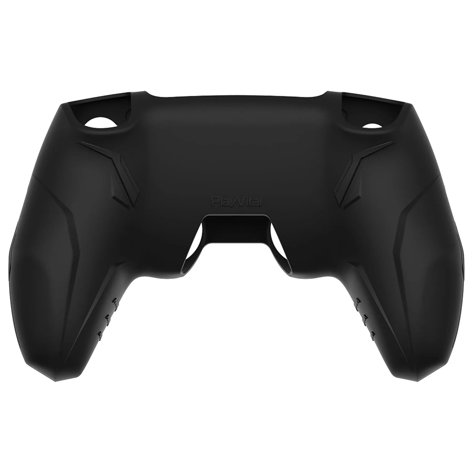 PlayVital 2 Set Futuristic CyberMech Design Silicone Case with Thumb Grips for PS5 Wireless Controller, Compatible with PS5 Official Charging Dock - Black - CHXPFP006