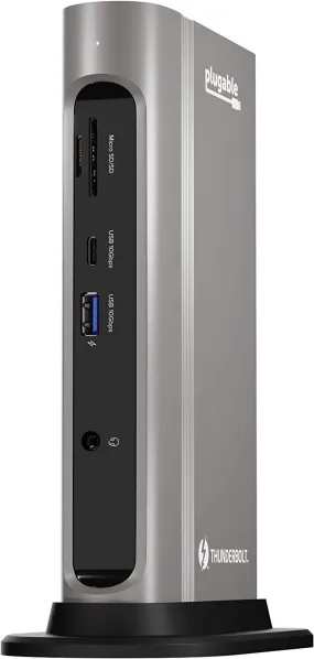 Plugable 14-In-1 USB-C and Thunderbolt 3 Dock - Compatible with Mac and Windows, 96W Laptop Charging, 2X HDMI 2.0 and Displayport, 7X USB Ports, Ethernet, Audio, Sd/Microsd