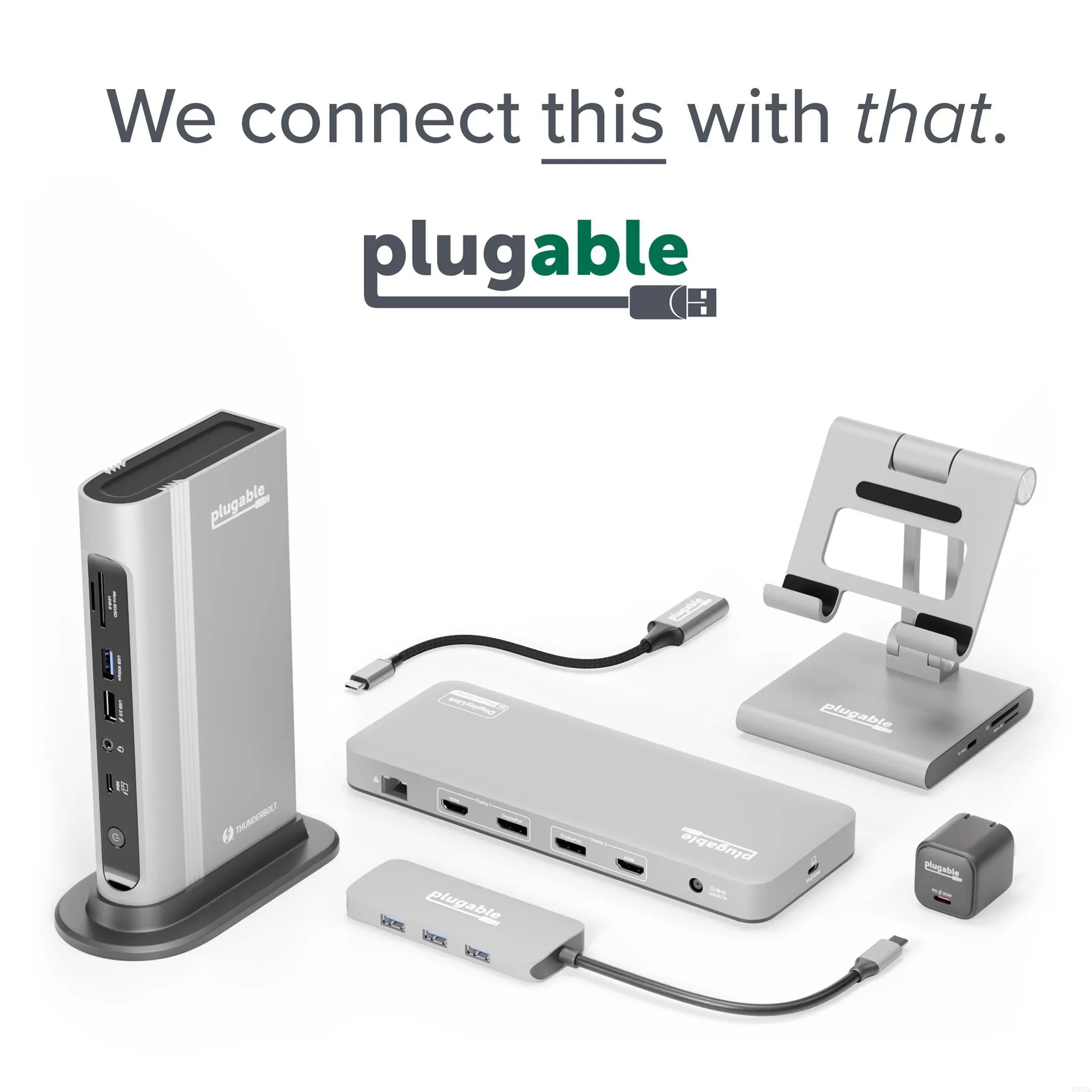 Plugable USB4 Dual Monitor Docking Station with 4K 120Hz HDMI, 100W Charging