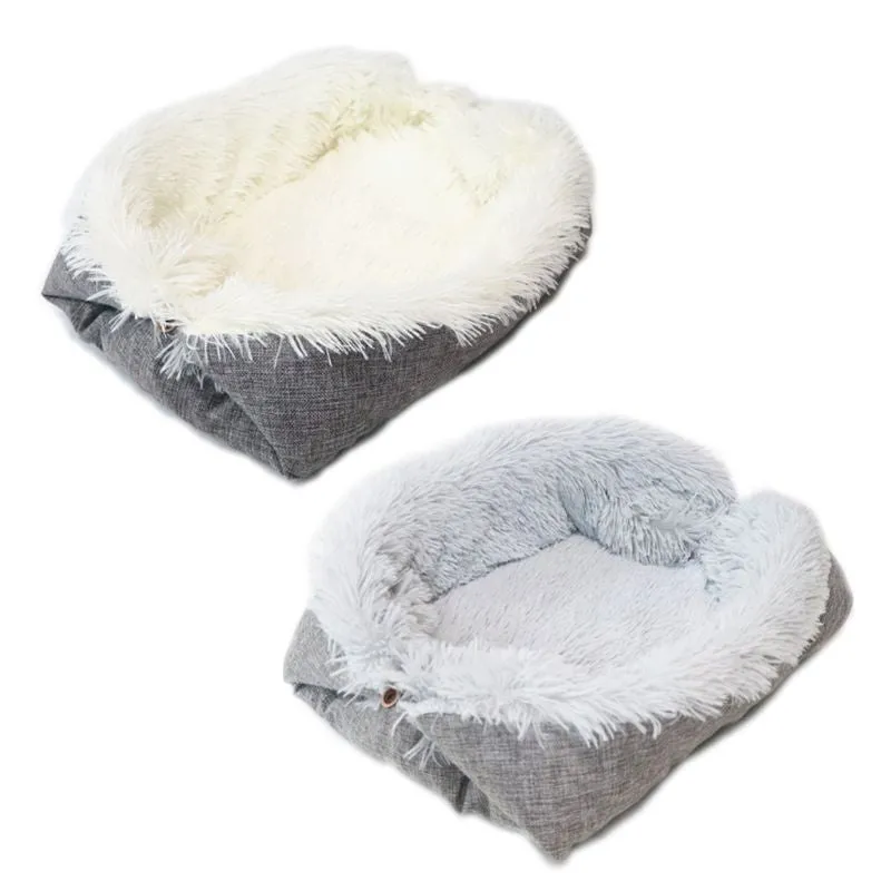 Plush Cat Nest Dual-use Pet Mat Soft Washable for Kitten Puppy