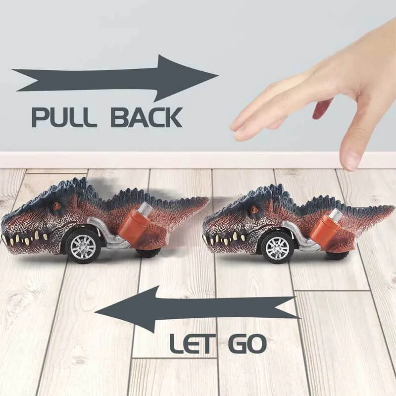 Pull Back Dinosaur Cars