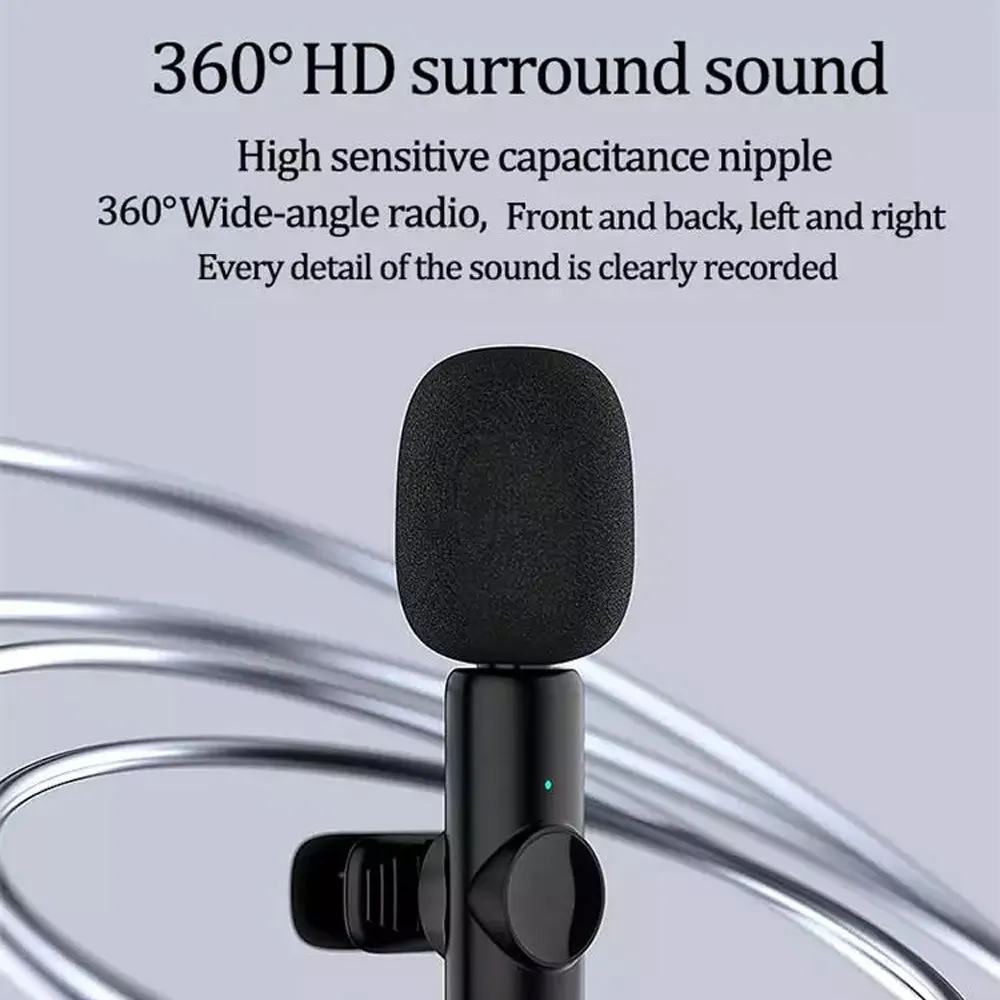 Rechargeable Wireless Mini Plugged-in Microphone Lapel with Clip