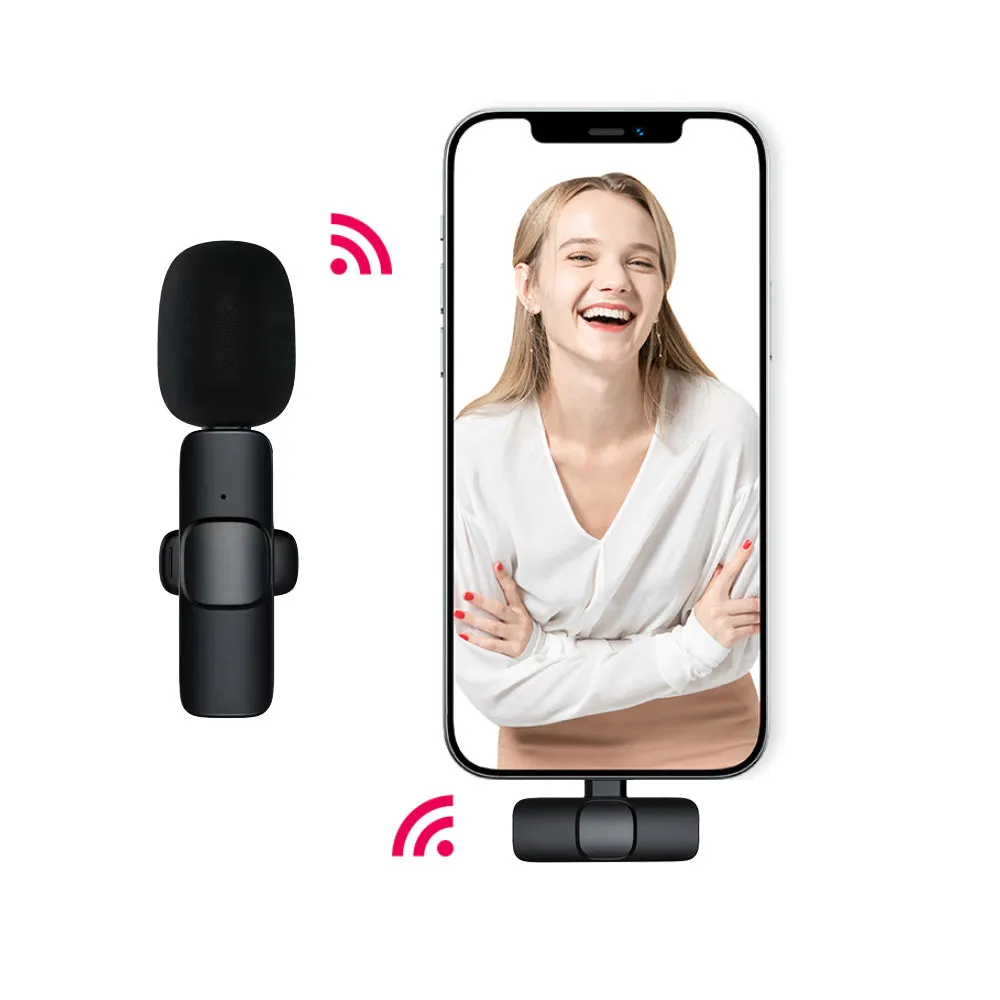 Rechargeable Wireless Mini Plugged-in Microphone Lapel with Clip