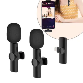 Rechargeable Wireless Mini Plugged-in Microphone Lapel with Clip