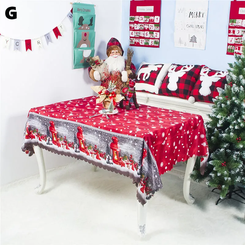 Rectangular Christmas Printed Tablecloth New Year Decoration 150x180CM