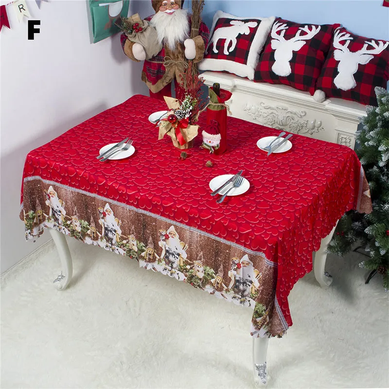 Rectangular Christmas Printed Tablecloth New Year Decoration 150x180CM