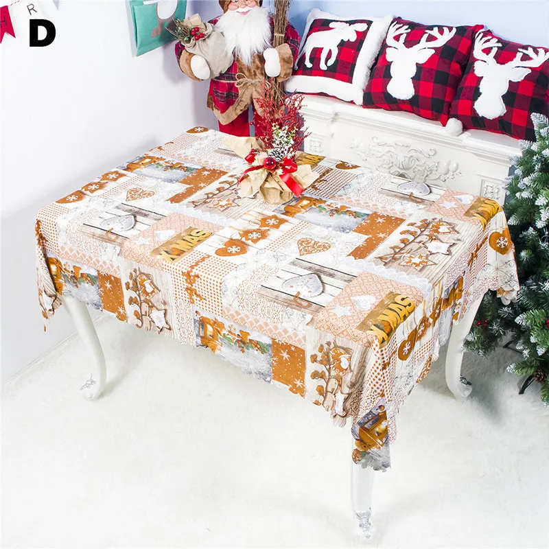 Rectangular Christmas Printed Tablecloth New Year Decoration 150x180CM