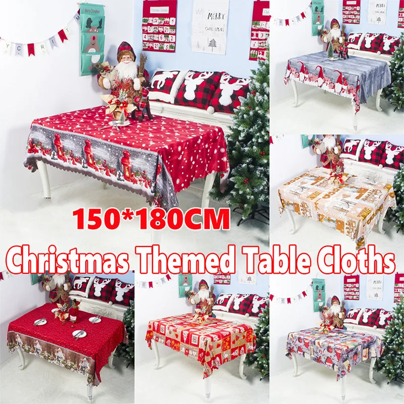 Rectangular Christmas Printed Tablecloth New Year Decoration 150x180CM